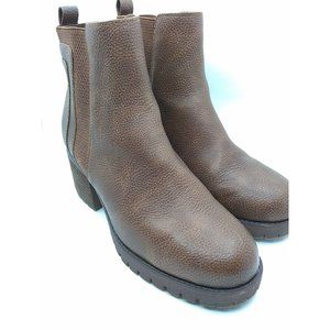 Mia Women Colten Pebbled Faux Leather Ankle Chelsea platform Boots Shoes sz 9.5